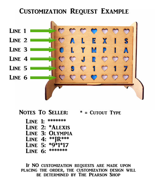 Connect 4 Personalized Hearts Game