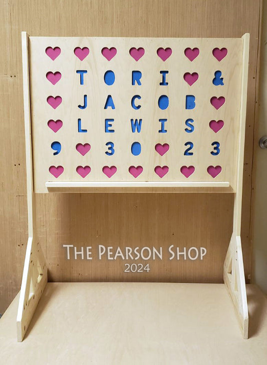 Giant Connect 4 Personalized Hearts Game