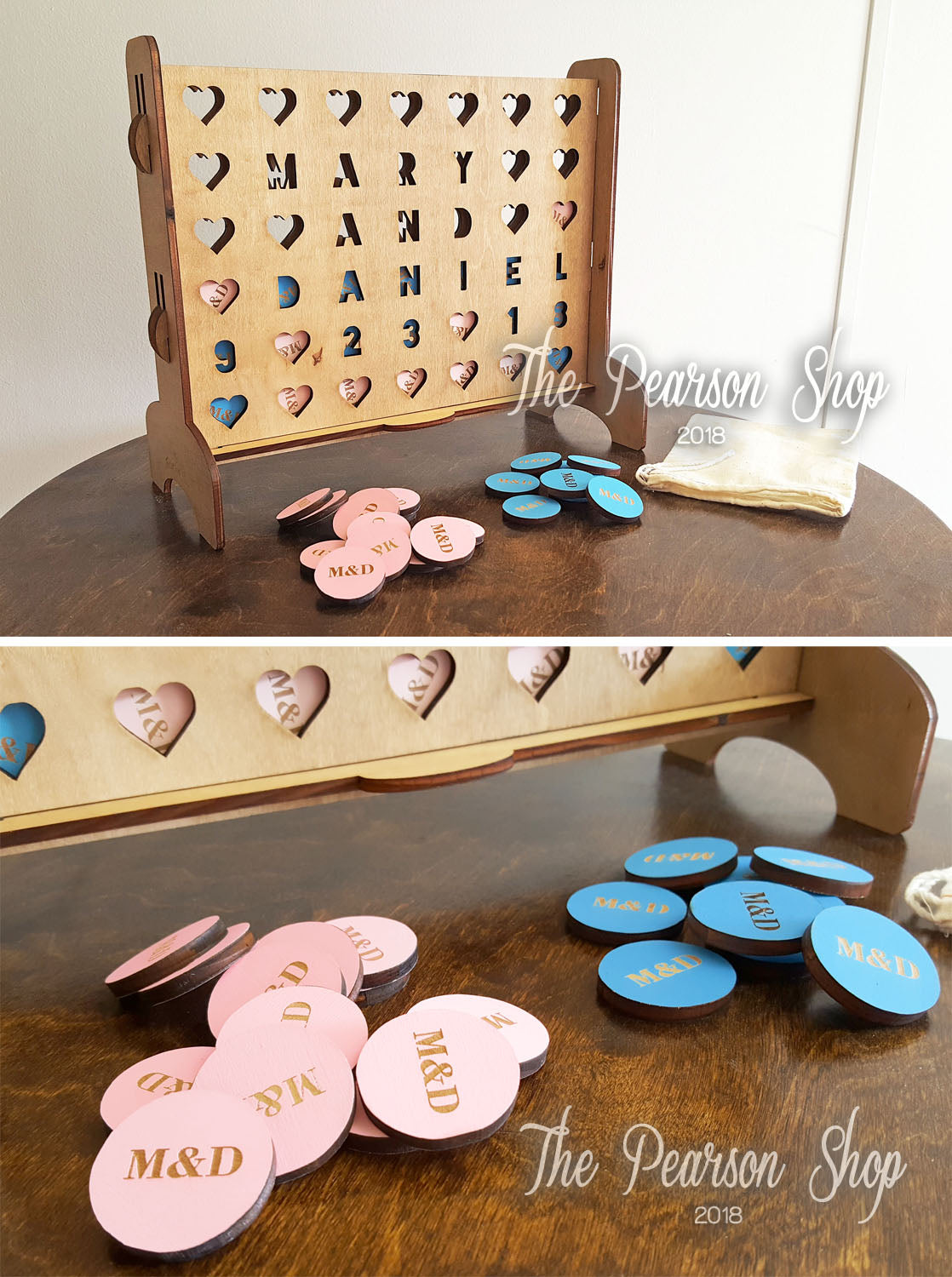 Connect 4 Personalized Hearts Game