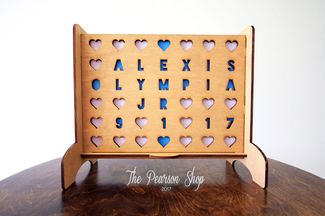 Connect 4 Personalized Hearts Game