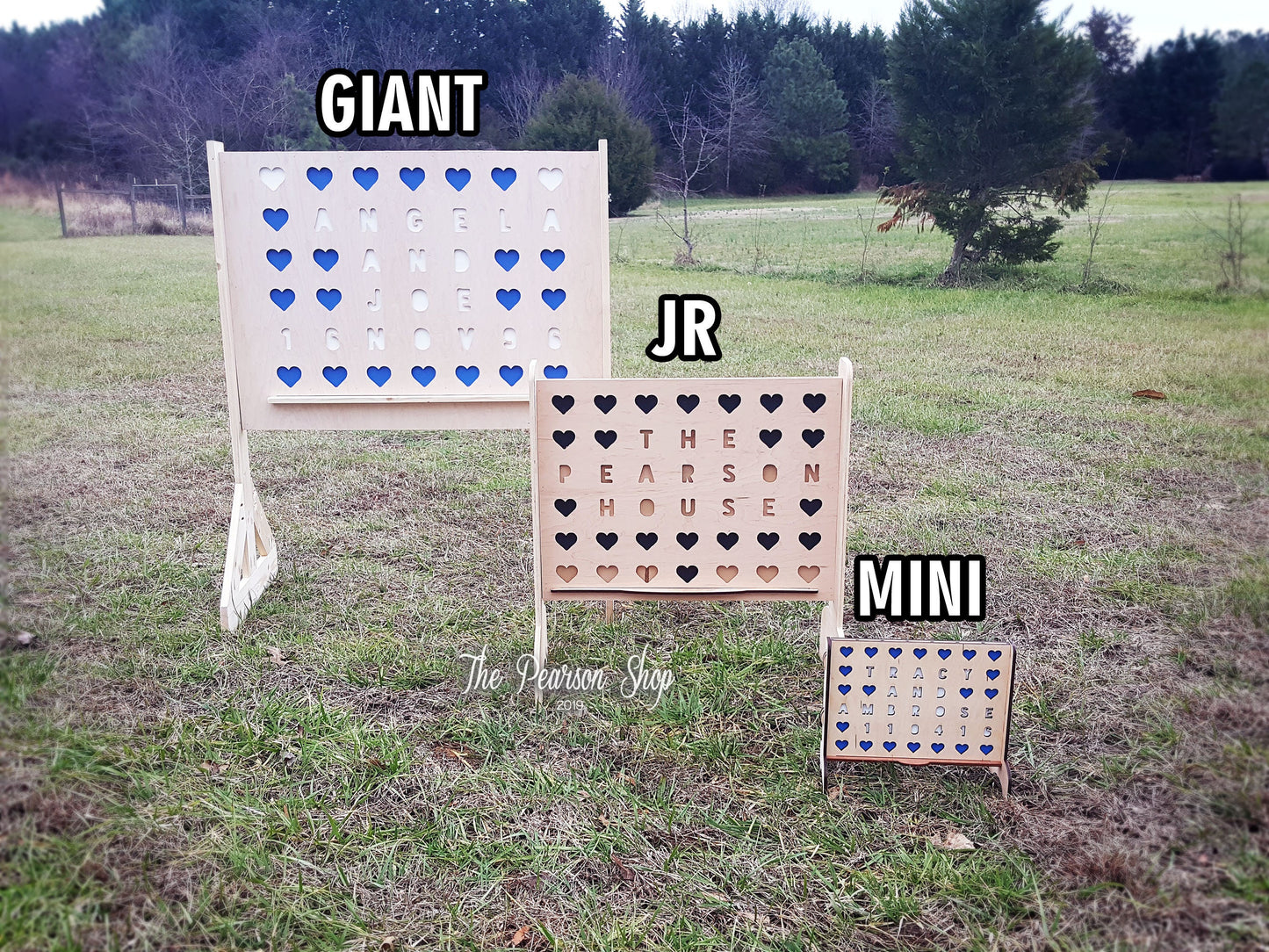 Connect 4 Giant or JR Personalized Hearts Game