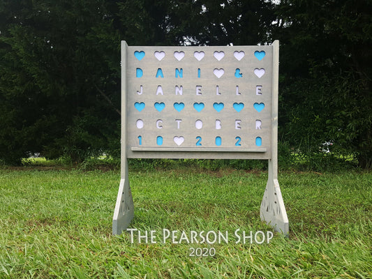 Connect 4 Giant or JR Personalized Hearts Game